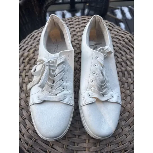 Joie Women’s Harvard White Leather Classic Lined Court Sneaker 9.5 US - Picture 1 of 14